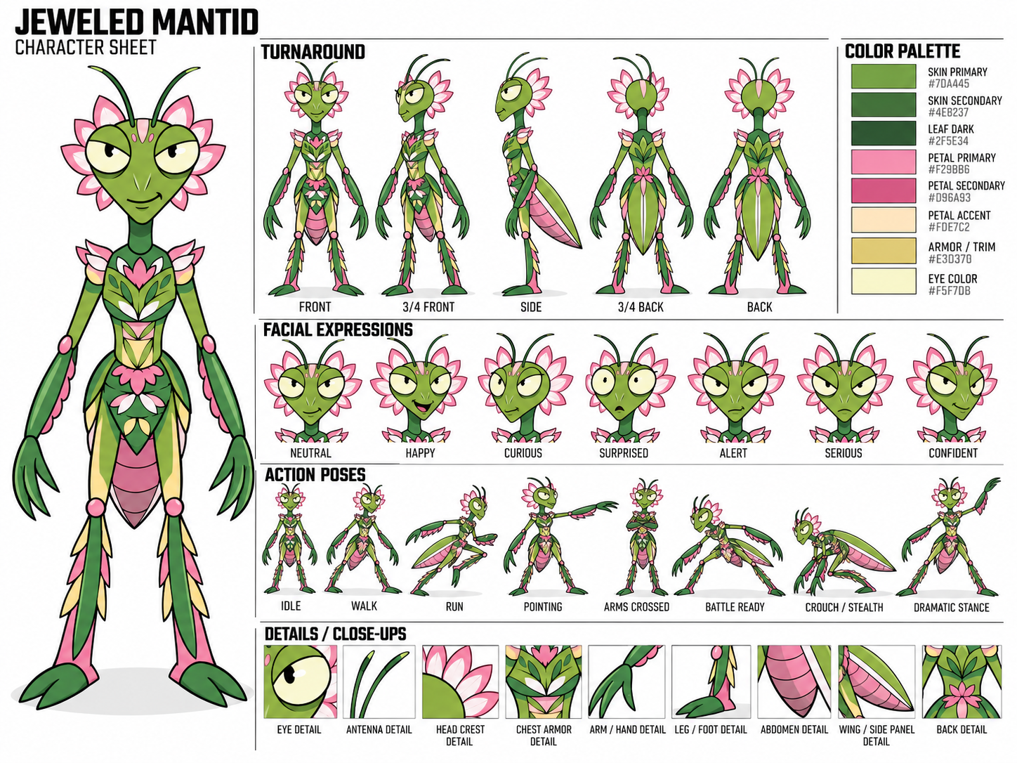 Jeweled Mantid character sheet 2