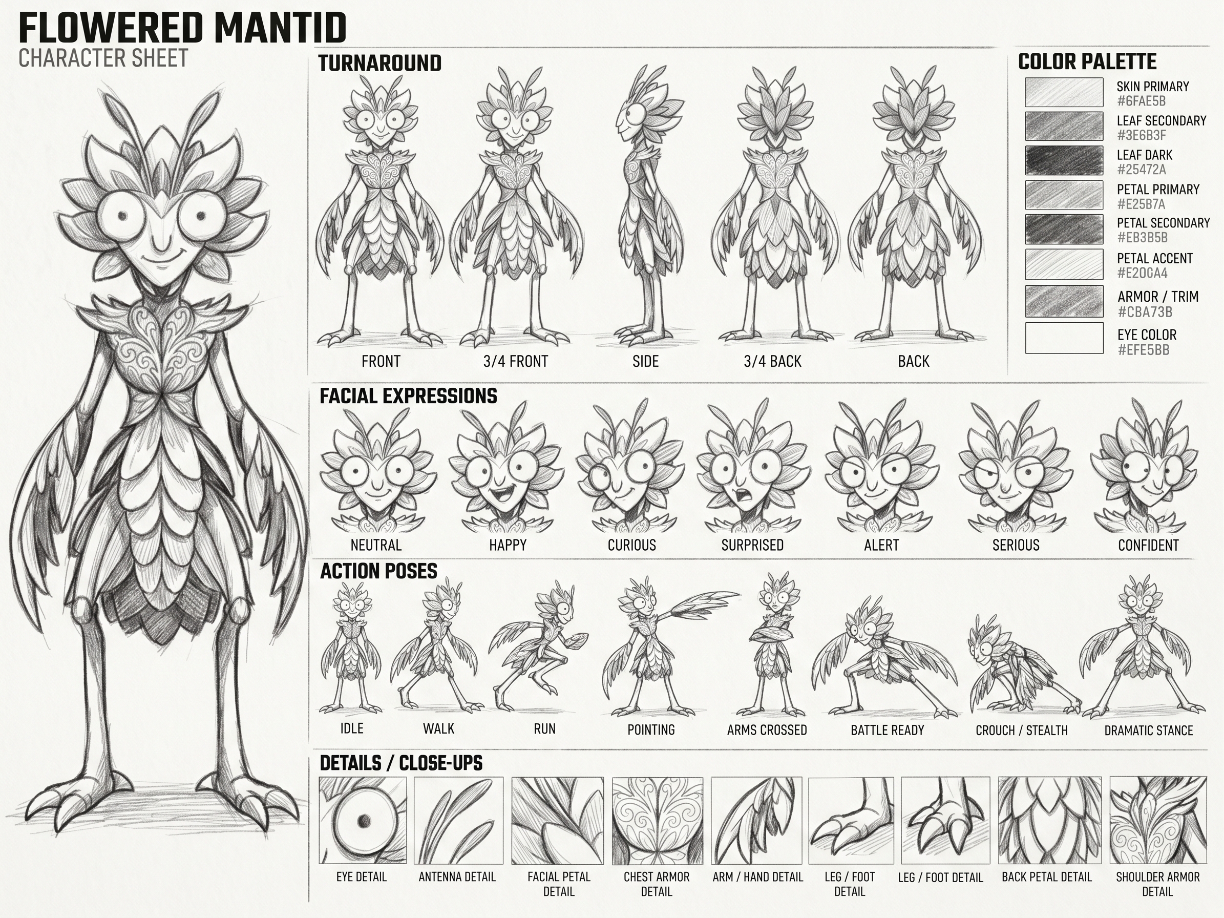 Flowered Mantid character sheet 3